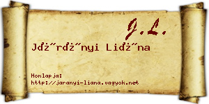 Járányi Liána névjegykártya